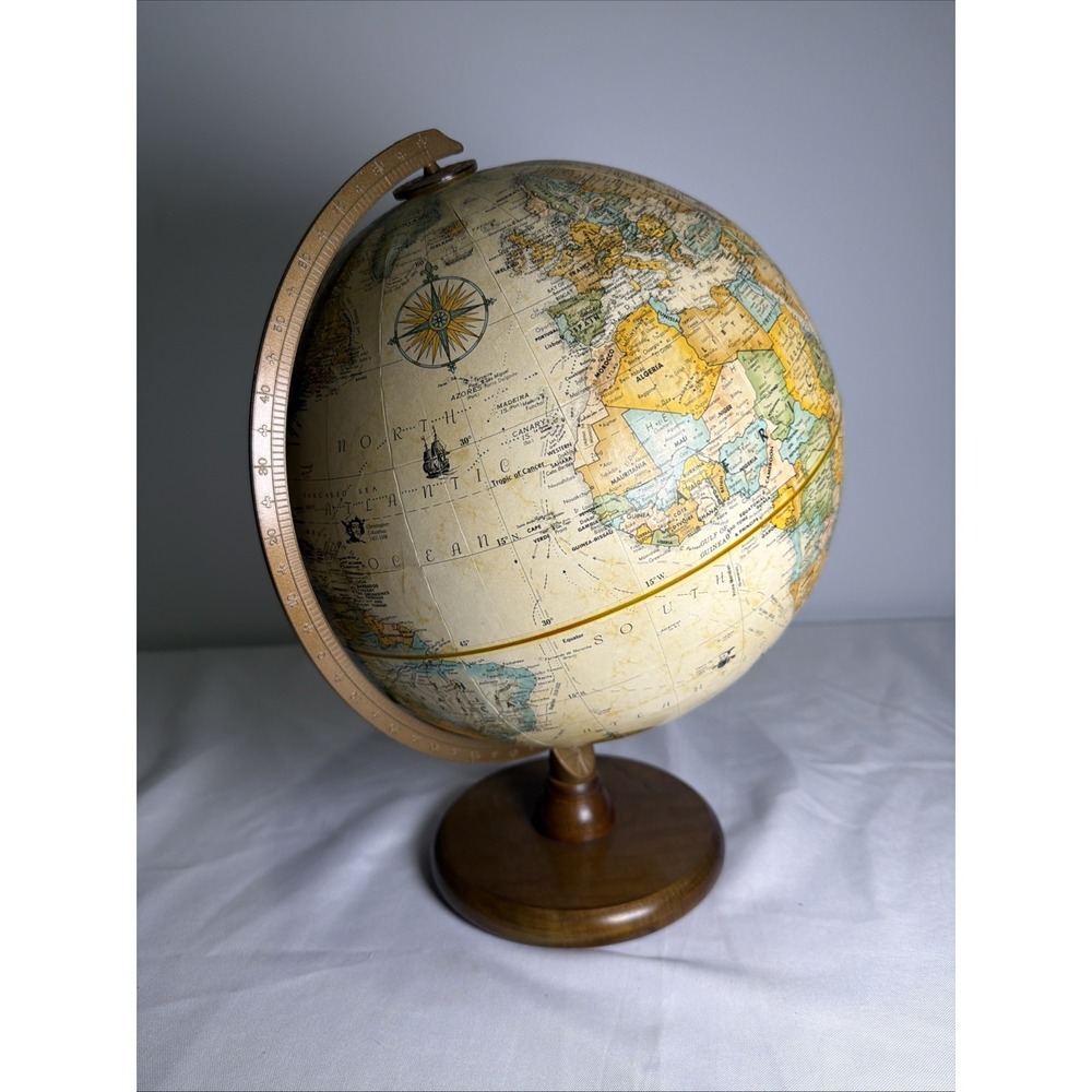 Replogle Globes World Classic Series 12" Rotating Tabletop Globe Antique Beige - Picture 3 of 14